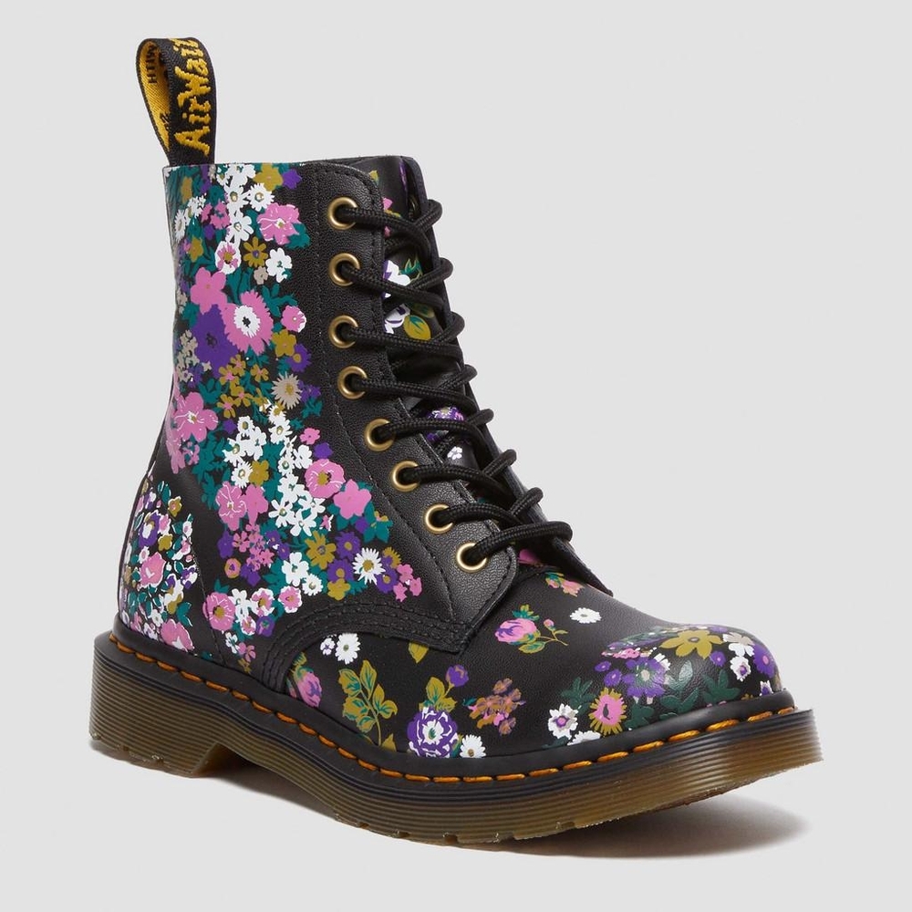 Dr. Martens Leather Floral Boots